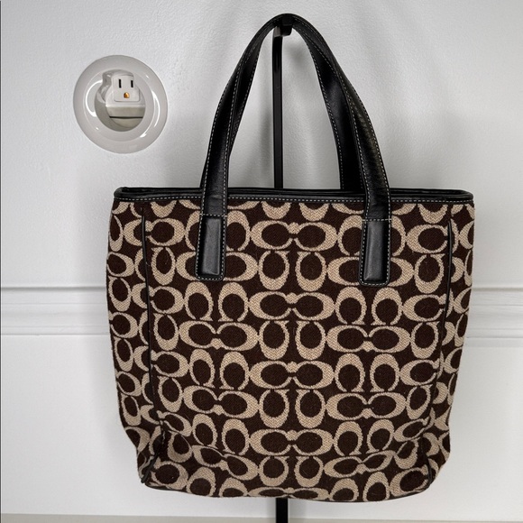 Coach vintage Signature Wool Tote E0J-8131 rare handbag purse top handle logo - Picture 4 of 14